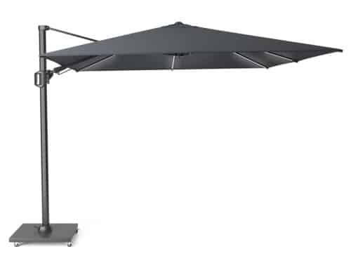 Zweefparasol Challenger T2 Glow 300x300 cm antraciet zonwering Platinum - Platinum