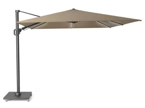 Zweefparasol Challenger T2 Glow 300x300 cm taupe zonwering Platinum - Platinum