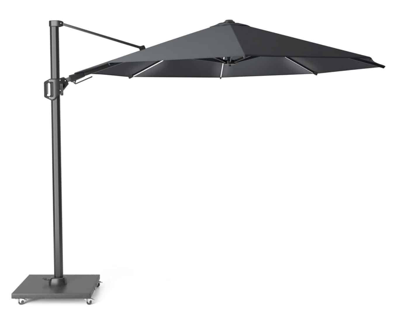 zweefparasol challenger t2 glow dia. 350 cm antraciet zonwering platinum platinum