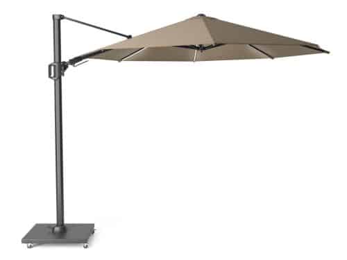 Zweefparasol Challenger T2 Glow dia. 350 cm taupe zonwering Platinum - Platinum