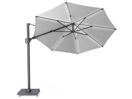 Zweefparasol Challenger T2 Glow dia. 350 cm zonwering Platinum - Platinum