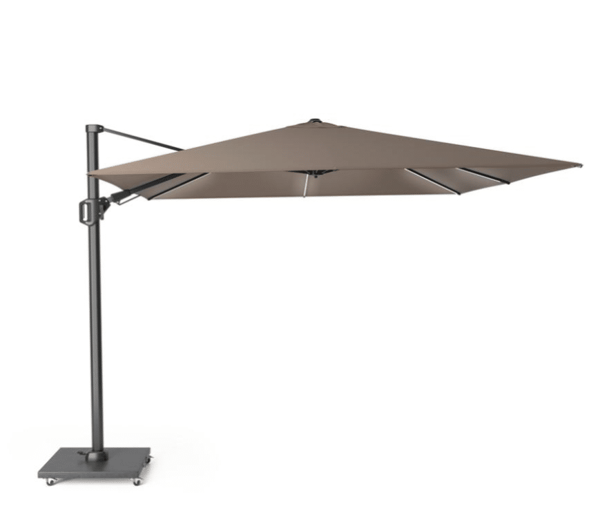 zweefparasol challenger t2 premium glow 3×3 havana platinum platinum
