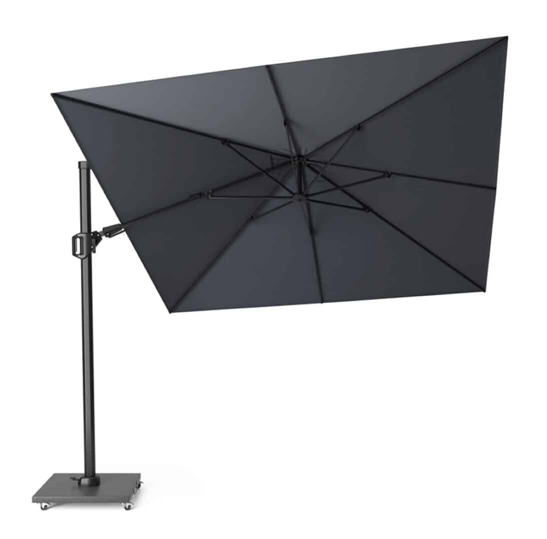 zweefparasol challenger zijwaarts kantelbaar (t2) 3×3 meter antraciet zonwering platinum platinum