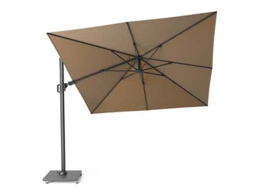 Zweefparasol Challenger Zijwaarts Kantelbaar (T2) 3x3 meter taupe zonwering Platinum - Platinum