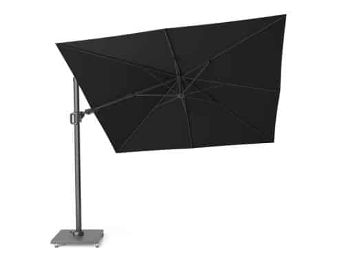 Zweefparasol Challenger Zijwaarts Kantelbaar (T2) 3x3 meter zwart zonwering Platinum - Platinum