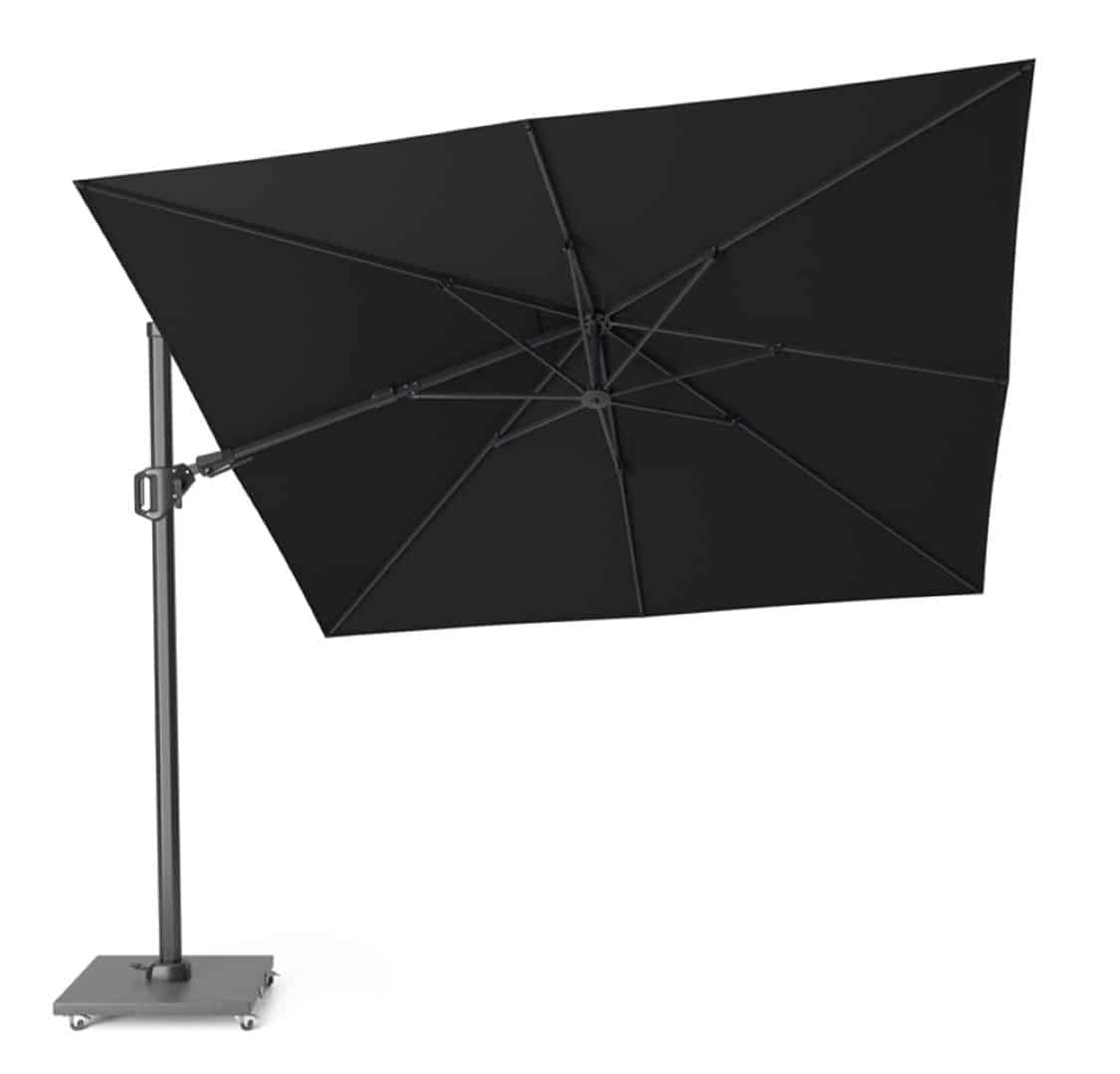 zweefparasol challenger zijwaarts kantelbaar (t2) 3×3 meter zwart zonwering platinum platinum