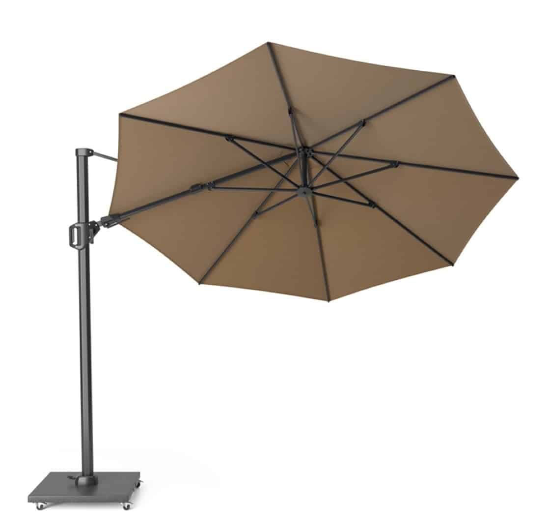 zweefparasol challenger zijwaarts kantelbaar (t2) dia. 3,5 meter taupe zonwering platinum platinum