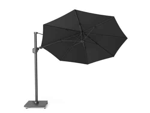 Zweefparasol Challenger Zijwaarts Kantelbaar (T2) premium dia. 3,5 meter Faded Black zonwering Platinum - Platinum