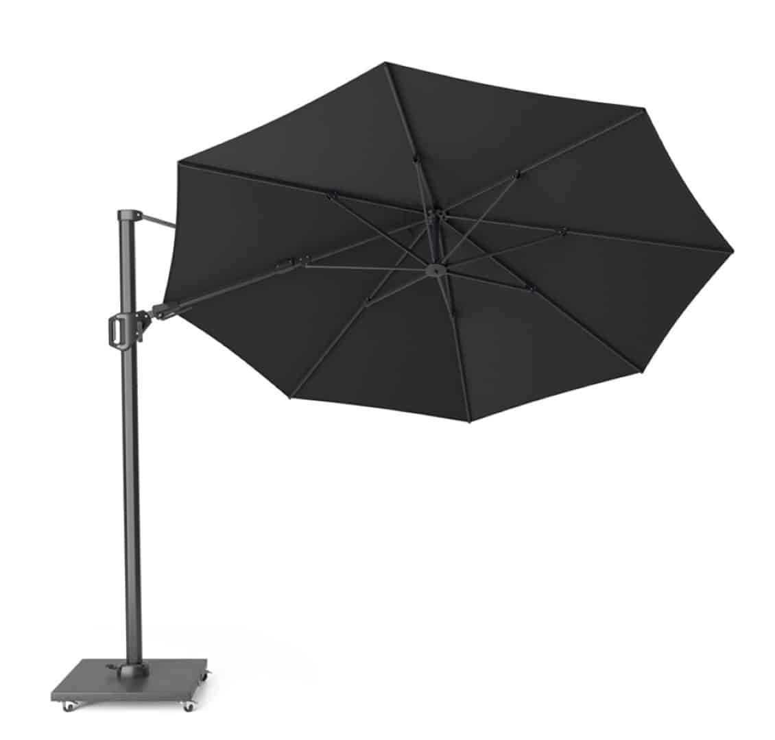 zweefparasol challenger zijwaarts kantelbaar (t2) premium dia. 3,5 meter faded black zonwering platinum platinum