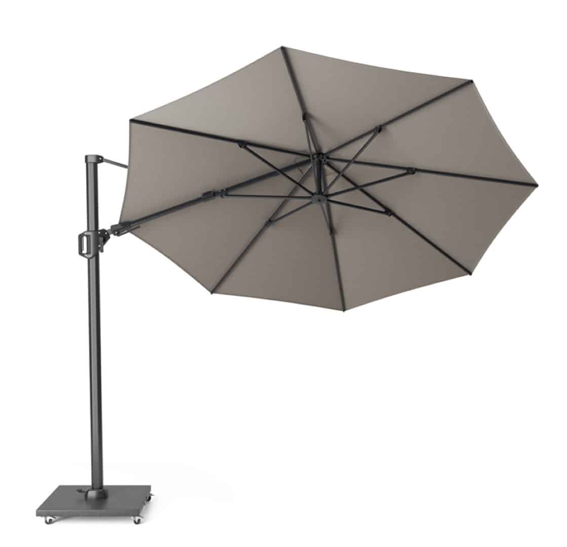 zweefparasol challenger zijwaarts kantelbaar (t2) premium dia. 3,5 meter manhattan zonwering platinum platinum