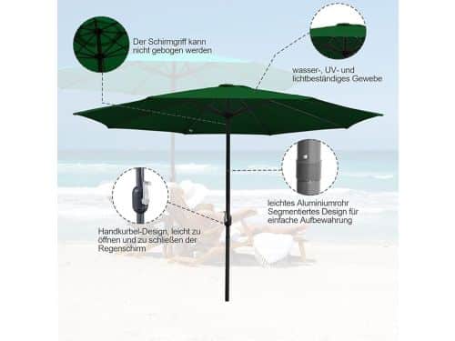 Zweefparasol Depauwonen Ø350/270 cm - Grote Tuinparasol met Zwengel