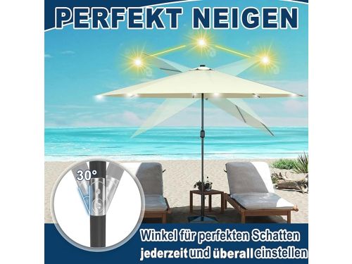 Zweefparasol met LED Depauwonen Ø300 cm - Luxe Hangparasol met