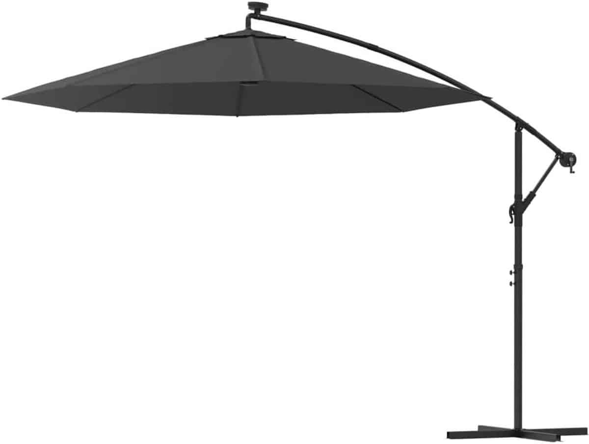 zweefparasol met led tuinparasol schaduwdoek buiten ontspannen