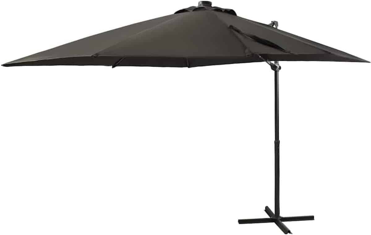 zweefparasol met led tuinparasol schaduwdoek buiten ontspannen