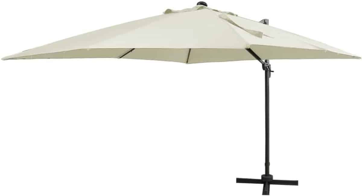 zweefparasol met led tuinparasol schaduwdoek terras verlichten