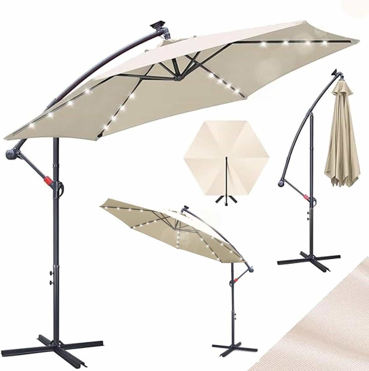 zweefparasol met led tuinparasol scherm terras ontspannen
