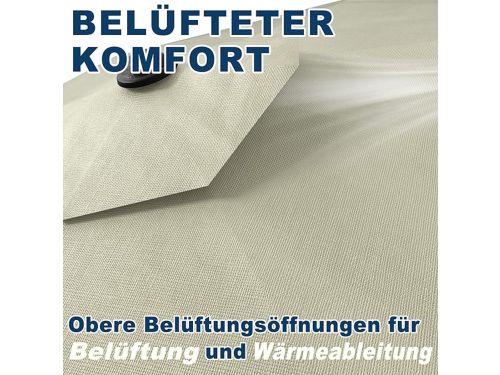 Zweefparasol Ø350 cm Depauwonen - Hangparasol met Zwengel, UV