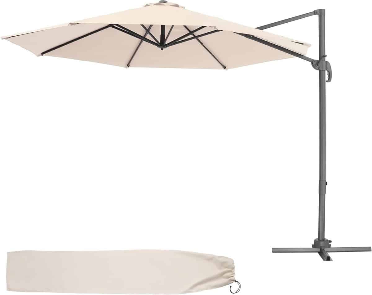 zweefparasol parasol met zijmast schaduw creëren 360