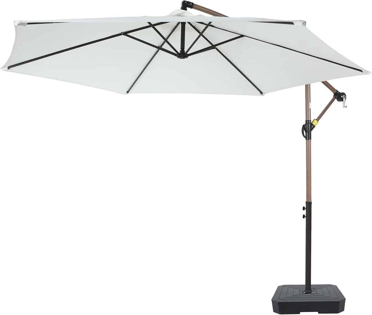 zweefparasol rond terras schaduw buiten ontspannen 360