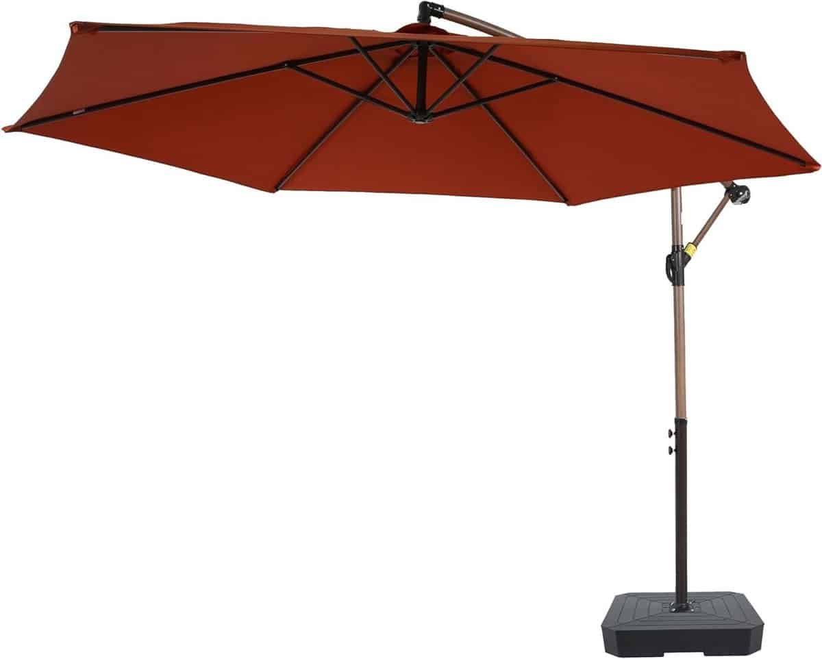 zweefparasol rond tuinparasol schaduw buiten ontspannen 360