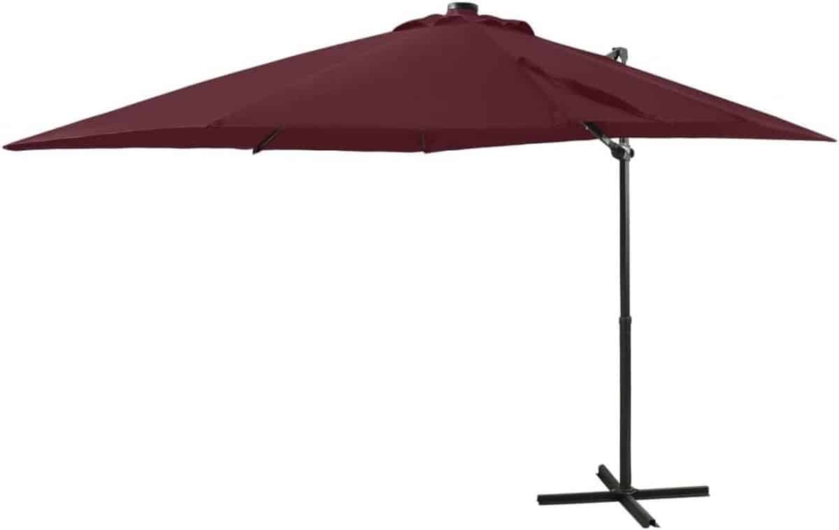 zweefparasol tuinparasol schaduw zon bescherming met ledverlichting