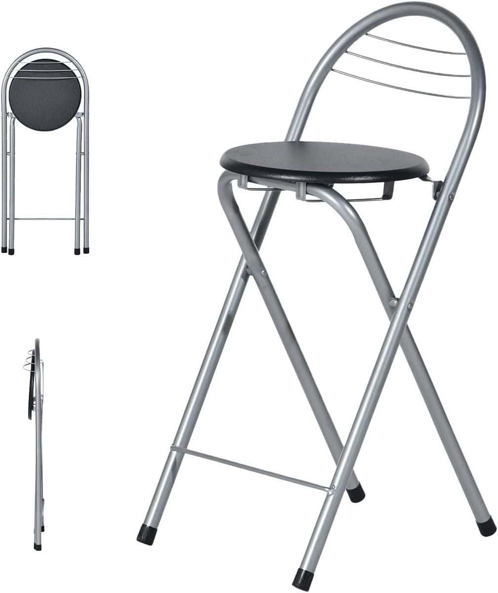 1 stuk inklapbare kruk met rugleuning, draagbare opvouwbare kruk outdoor