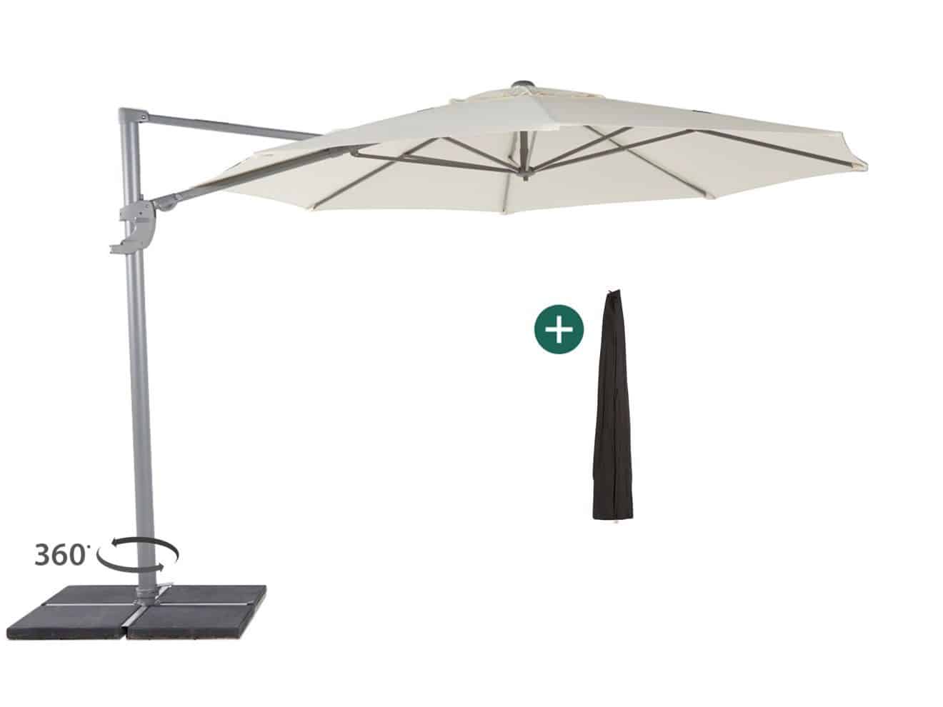 + 10% kassakorting | shadowline francisco zweefparasol ø330cm laagste prijsgarantie!
