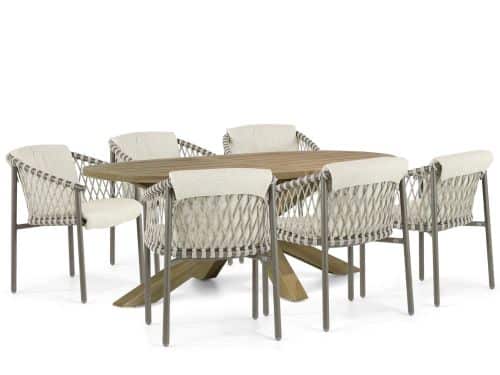4 Seasons Outdoor Allora/Boston 240 cm dining tuinset 7-delig