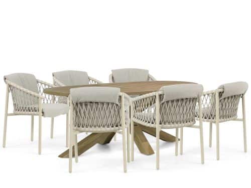4 Seasons Outdoor Allora/Boston 240 cm dining tuinset 7-delig