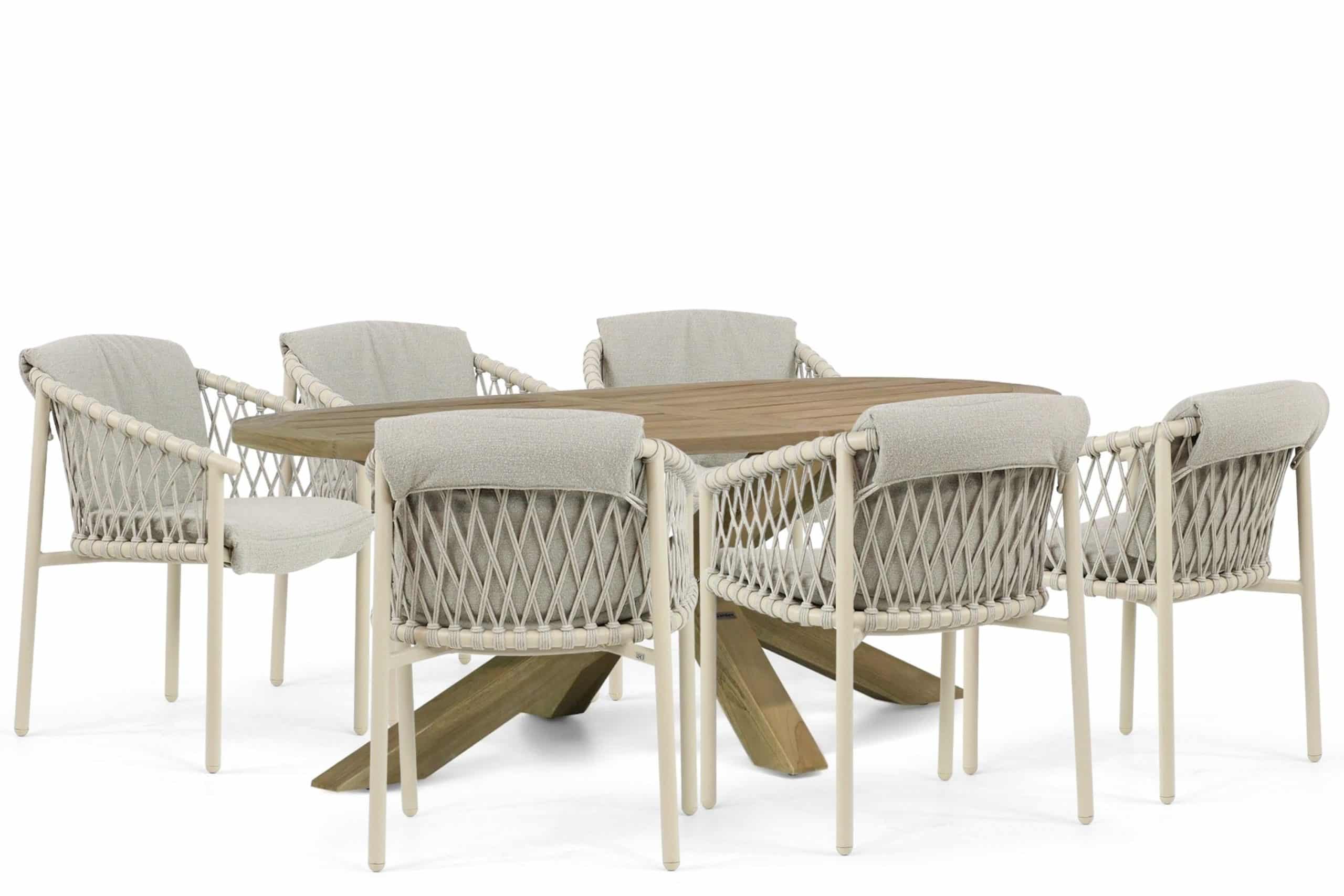 4 seasons outdoor allora/boston 240 cm dining tuinset 7 delig