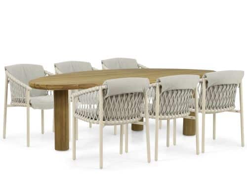 4 Seasons Outdoor Allora/Leafline 240 cm dining tuinset 7-delig