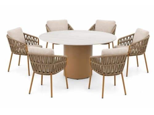 4 Seasons Outdoor Biarritz/Colorado 160 cm dining tuinset 7-delig