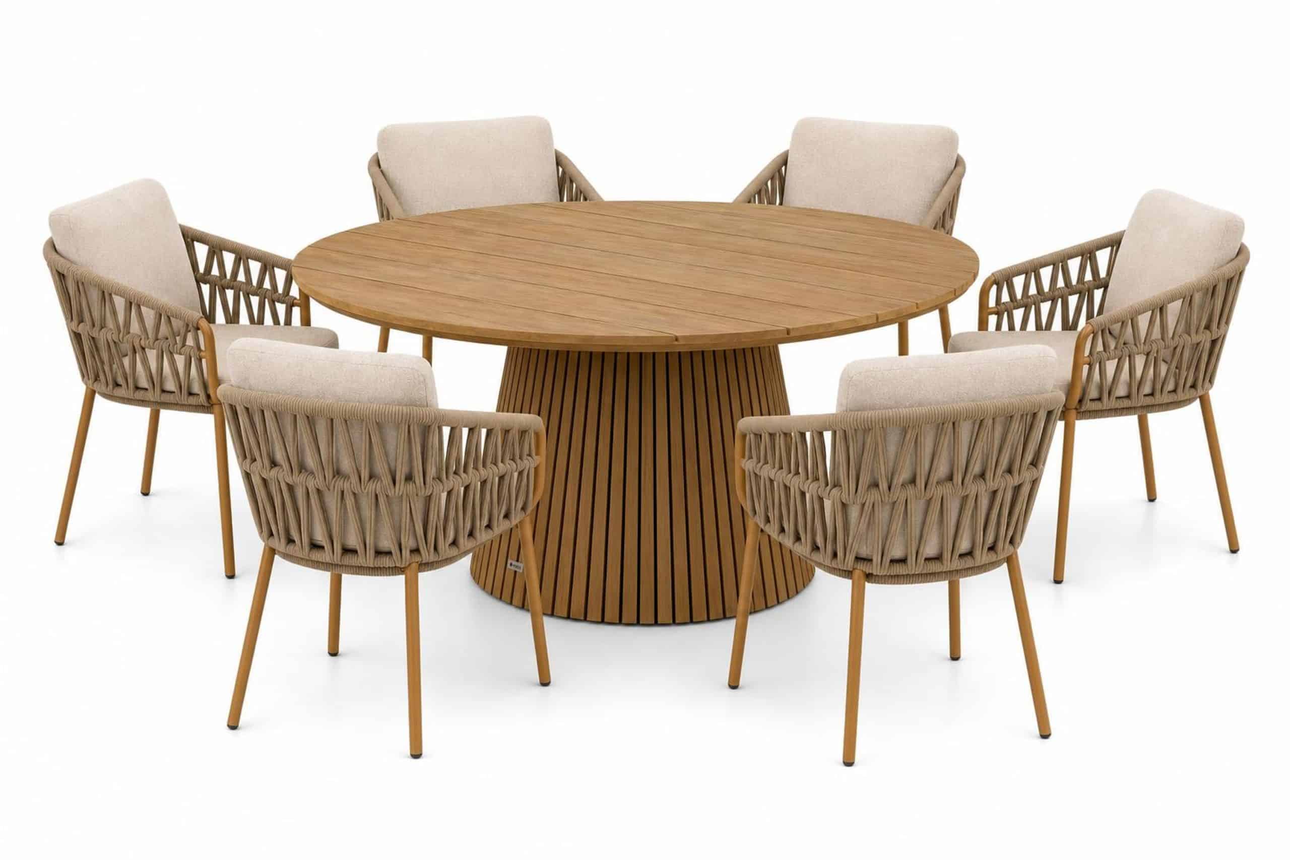 4 seasons outdoor biarritz/fungo 180 cm dining tuinset 7 delig