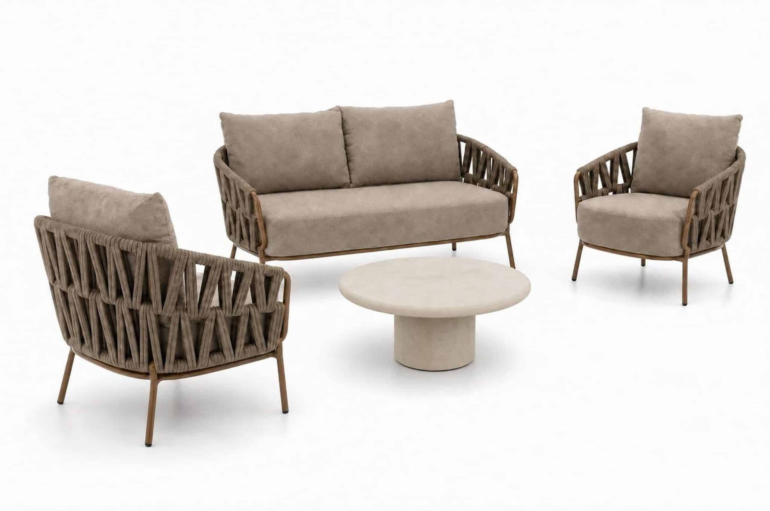 4 seasons outdoor biarritz/hampton 80 cm stoel bank loungeset 4 delig