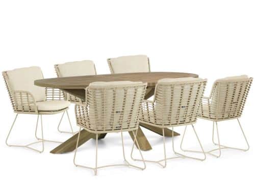 4 Seasons Outdoor Fabrice/Boston 240 cm dining tuinset 7-delig