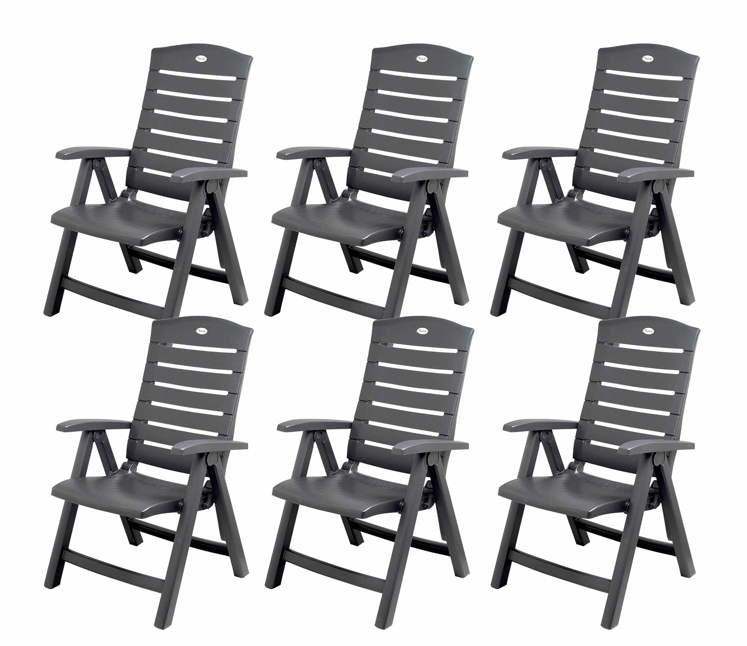 6 stuks hartman florion verstelbare tuinstoel royal grey