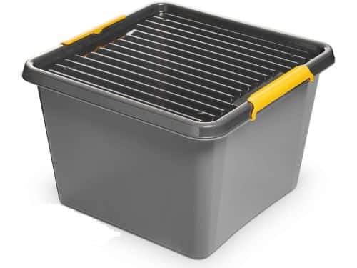 6x Stevige Opbergbox 32 Liter met Deksel en Klemmen