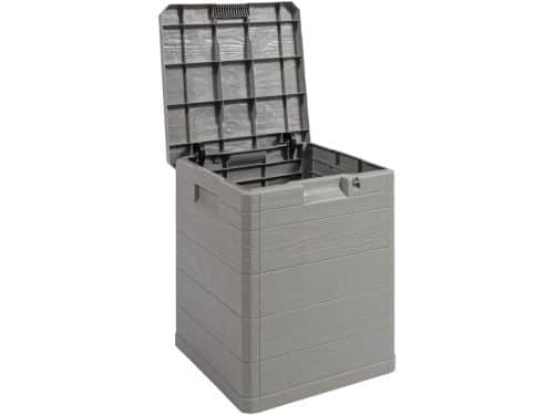 90L Opbergbox Buiten Houtlook - Kunststof Tuinkist Duifgrijs