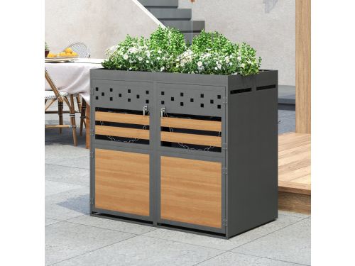 Afvalcontainer Box - Vuilnisbakken Behuizing - 2 Delen - Met