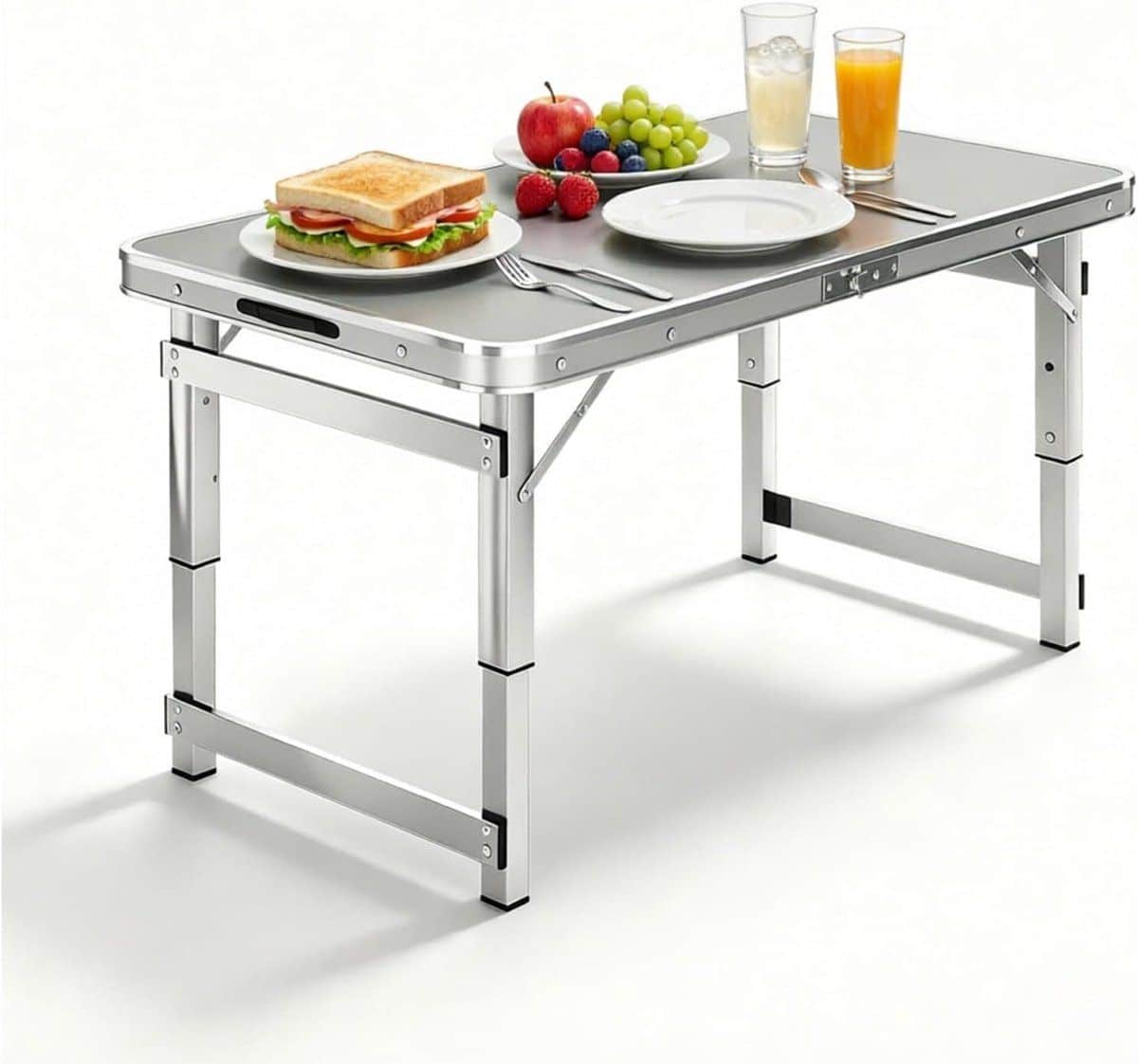 aluminium klaptafel draagbare tafel buitenactiviteiten 3 voudig verstelbaar