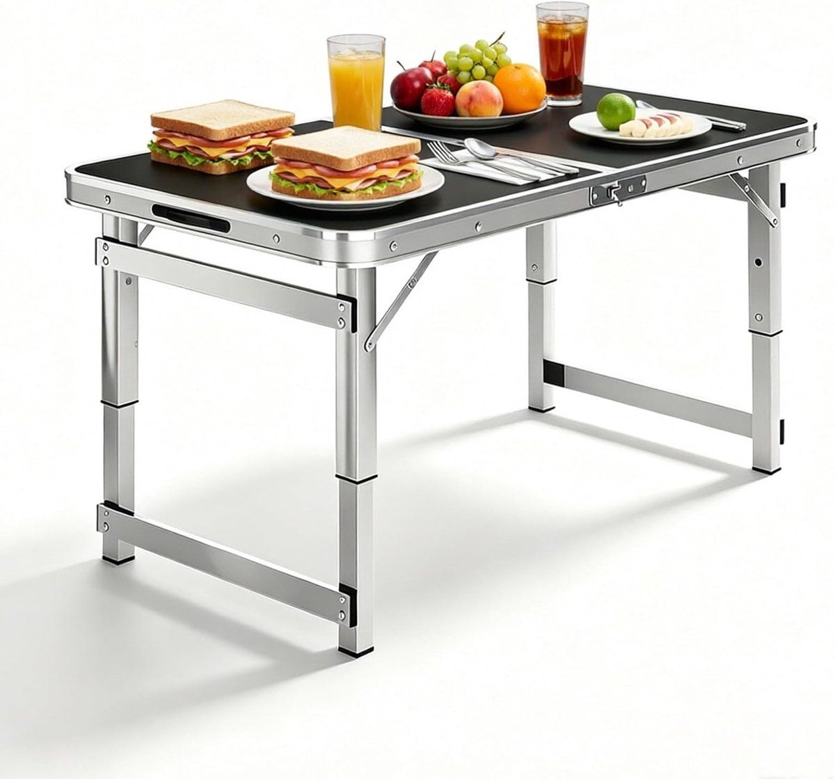 aluminium klaptafel draagbare tafel buitenactiviteiten 3 voudig verstelbaar