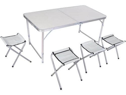 Aluminium Vouwtafel - Klaptafel met Krukken - Outdoor Bijeenkomsten