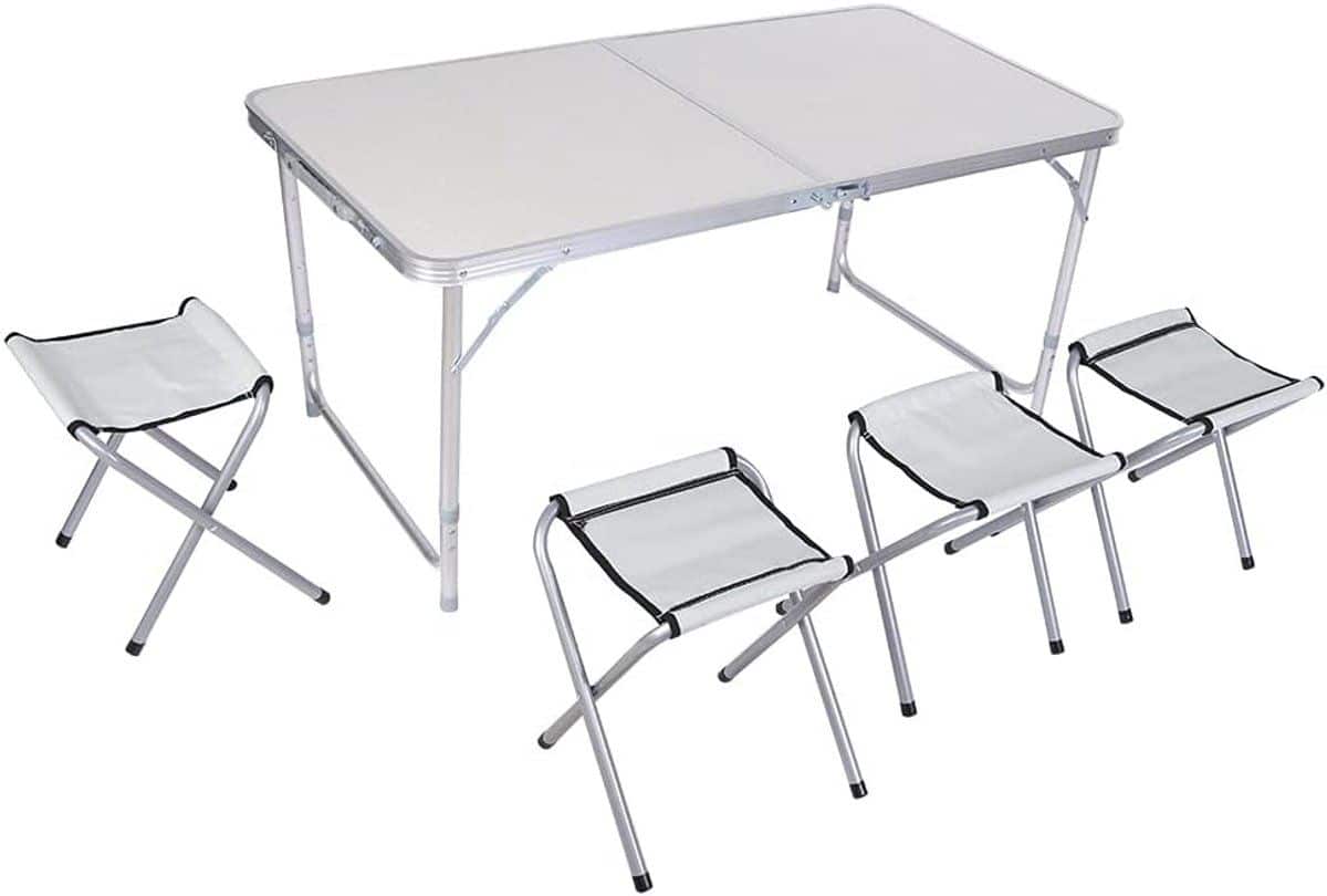 aluminium vouwtafel klaptafel met krukken outdoor bijeenkomsten