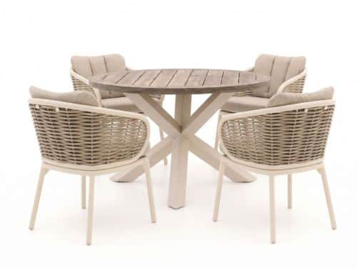 Apple Bee Pine Key/ROUGH-Y ø120cm dining tuinset 5-delig - Laagste prijsgarantie!