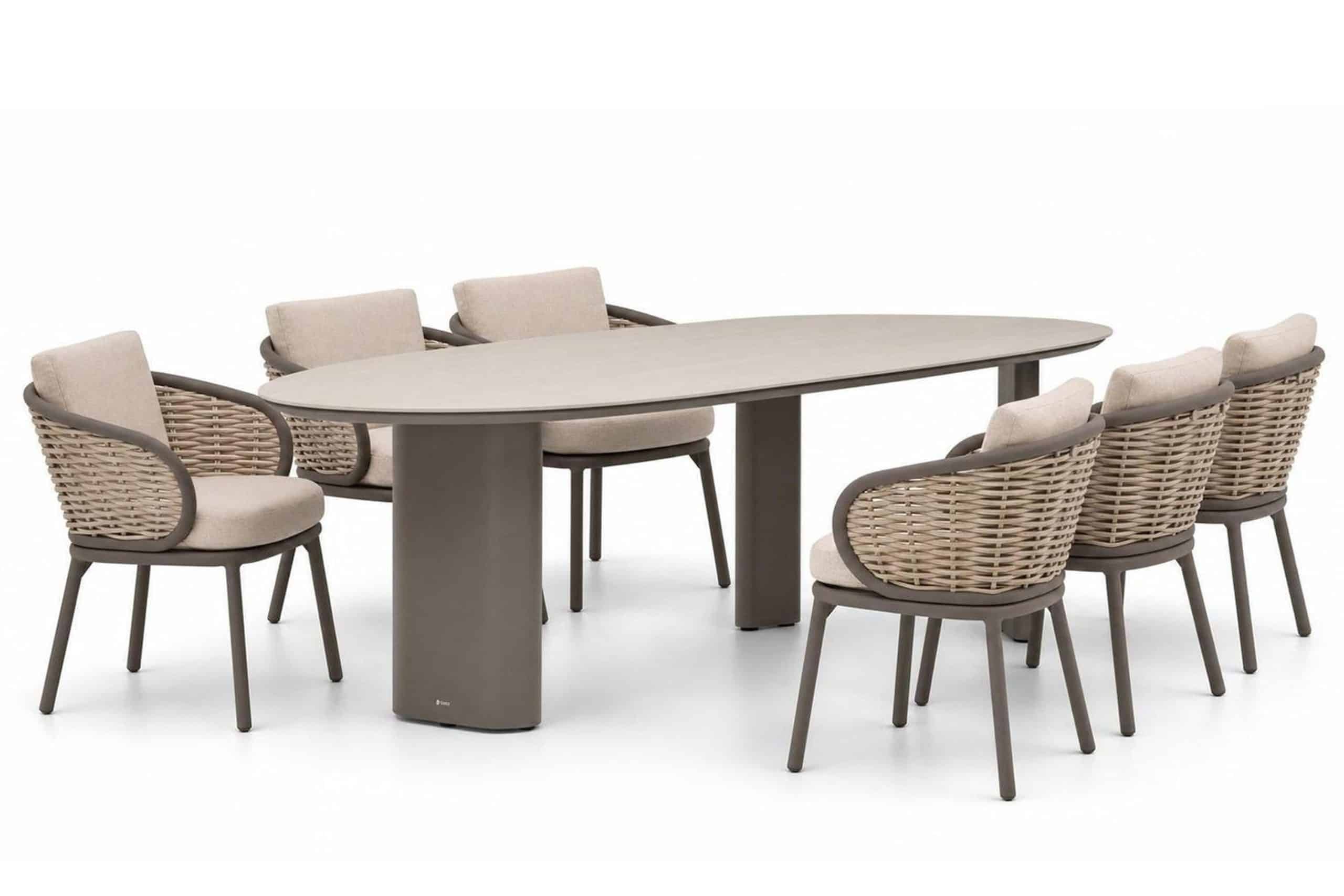 apple bee pine key/weave 240×120 cm dining tuinset 7 delig