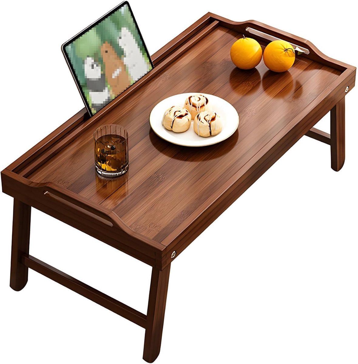 bamboe klaptafel bedtafel lade ontbijt op bed