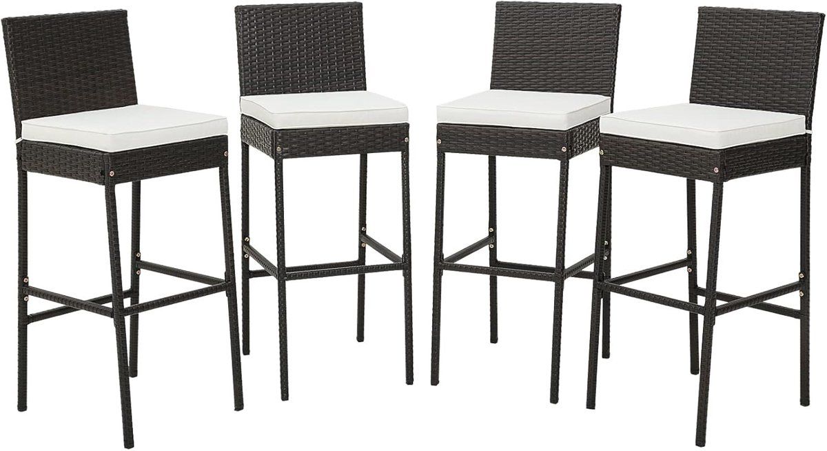barkruk met kussens en rugleuning duurzame bistrostoelen voor balkon