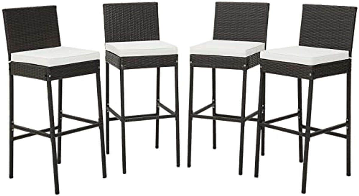 barkruk met kussens en rugleuning duurzame bistrostoelen voor balkon