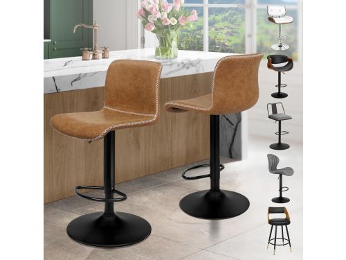 Barstoelen Set - Keukenstoelen Draaibaar - Ontspannen Zitten - Verstelbare
