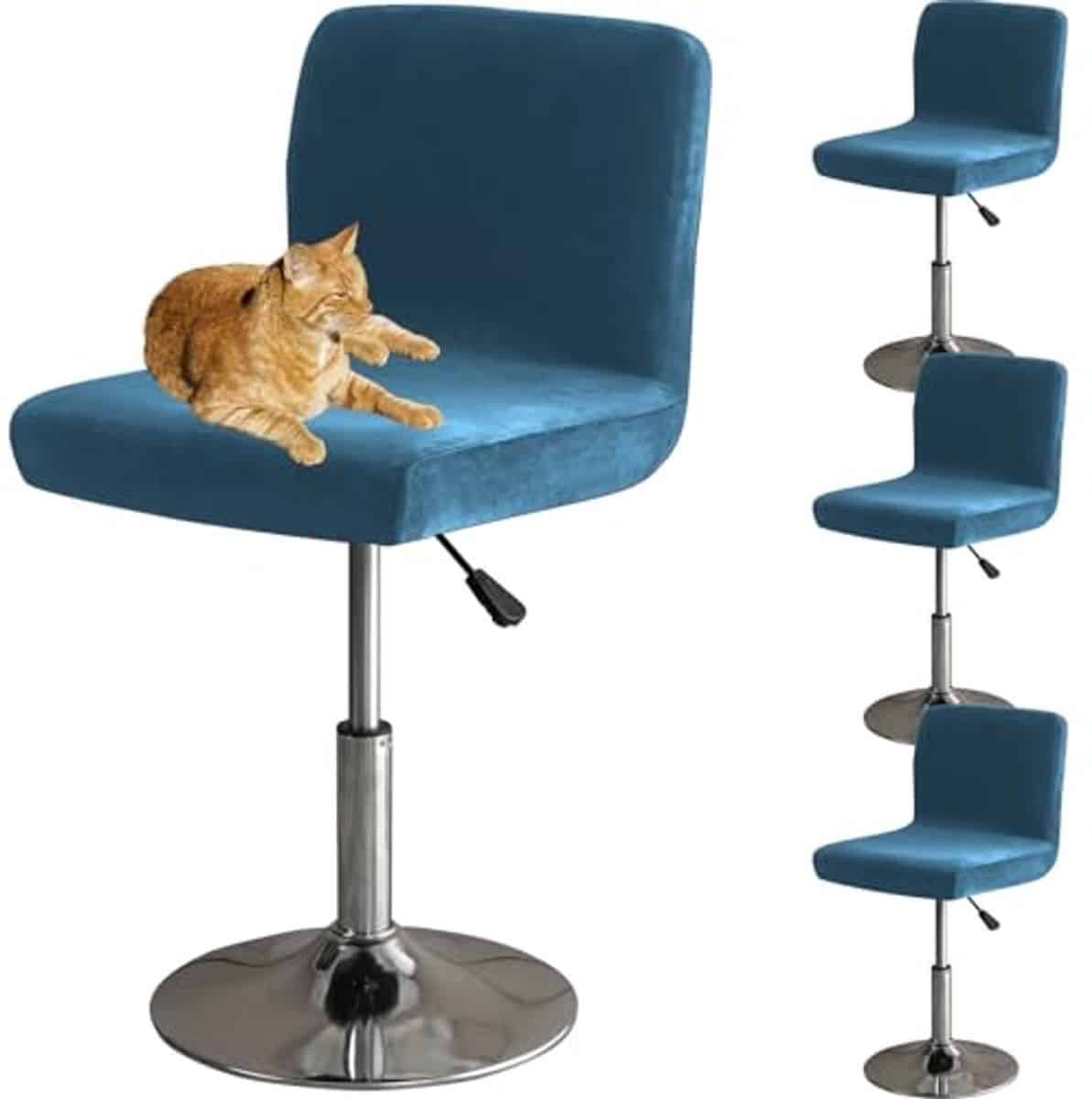 barstoelhoes met rugleuning elastische velours bekleding voor barstoelen